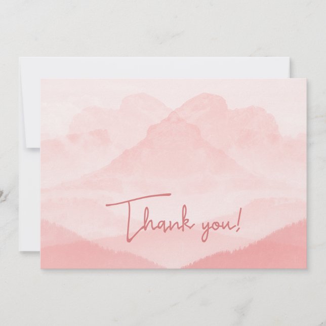 Tarjeta Festiva Paisaje romántico rosado (Anverso)