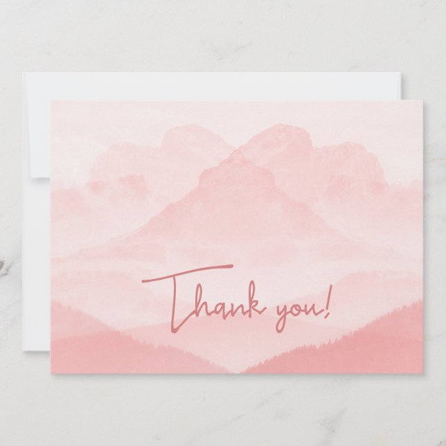Tarjeta Festiva Paisaje romántico rosado (Anverso)
