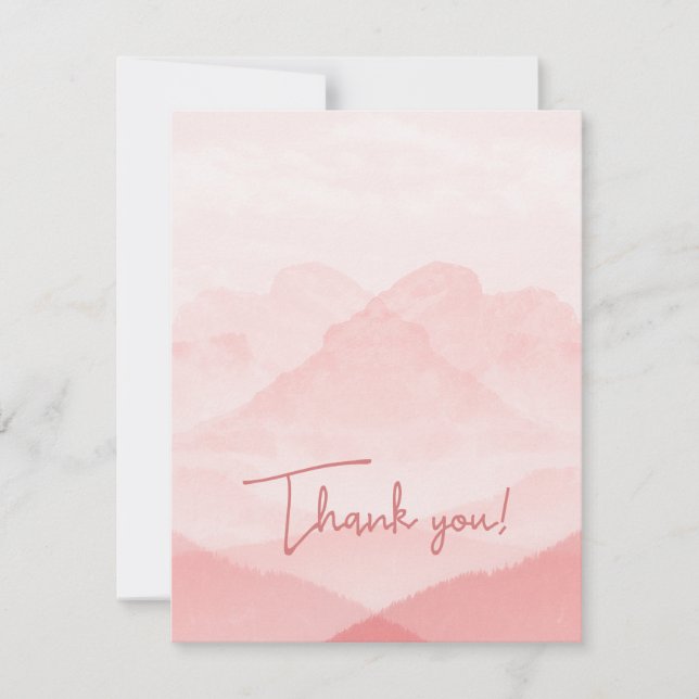 Tarjeta Festiva Paisaje romántico rosado (Anverso)