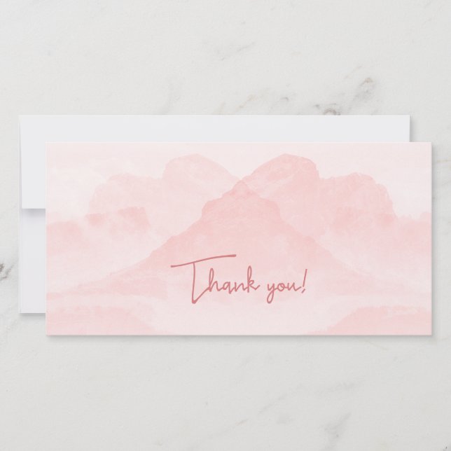 Tarjeta Festiva Paisaje romántico rosado (Anverso)