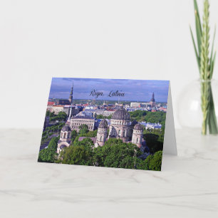 Tarjeta Festiva Paisaje urbano de Riga, Letonia