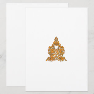 Tarjeta Festiva Paisley Floral Art ・ Naranja Boho Decoración