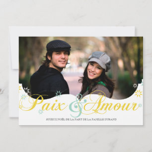 Tarjeta Festiva Paix et D'amour Carte de Noël