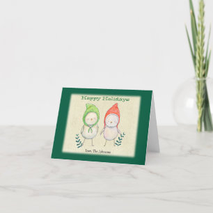 Tarjeta Festiva Pajaritos Lindos Navideños Personalizables Fiesta