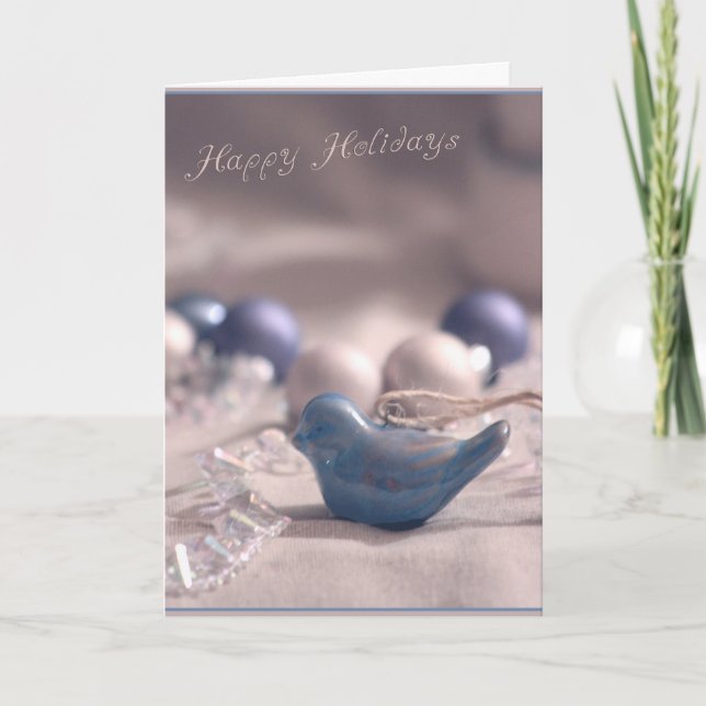 Tarjeta Festiva Pájaro azul de la felicidad (Anverso)