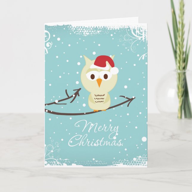 Tarjeta Festiva Pájaro Beige Aburrido En Una Sucursal (Anverso)