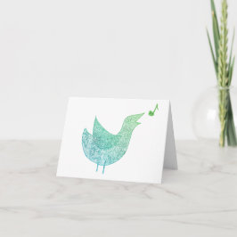 Tarjeta Festiva Pájaro Cantando