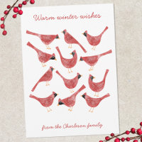 Pájaro Cardenal Festivo Acuarela Personalizada