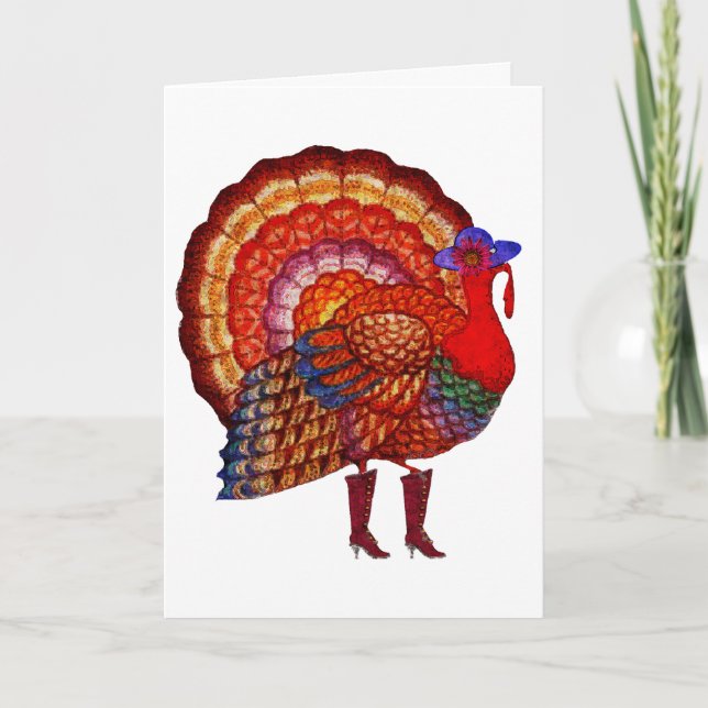 Tarjeta Festiva Pájaro Viejo (Anverso)