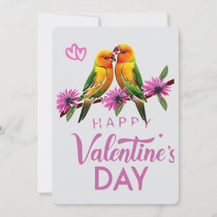 Tarjeta Festiva Pájaros de amor feliz día de San Valentín