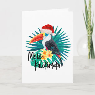 Tarjeta Festiva Pájaros tropicales de la selva de Mele Kalikimaka