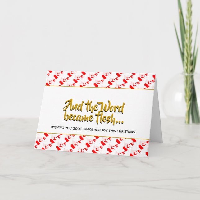 Tarjeta Festiva Palabra cristiana de CANADÁ se convirtió en NAVIDA (Anverso)
