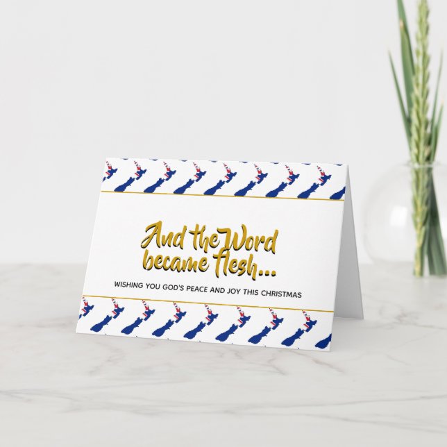 Tarjeta Festiva Palabra de NUEVA ZELANDIA se convirtió en NAVIDADE (Anverso)