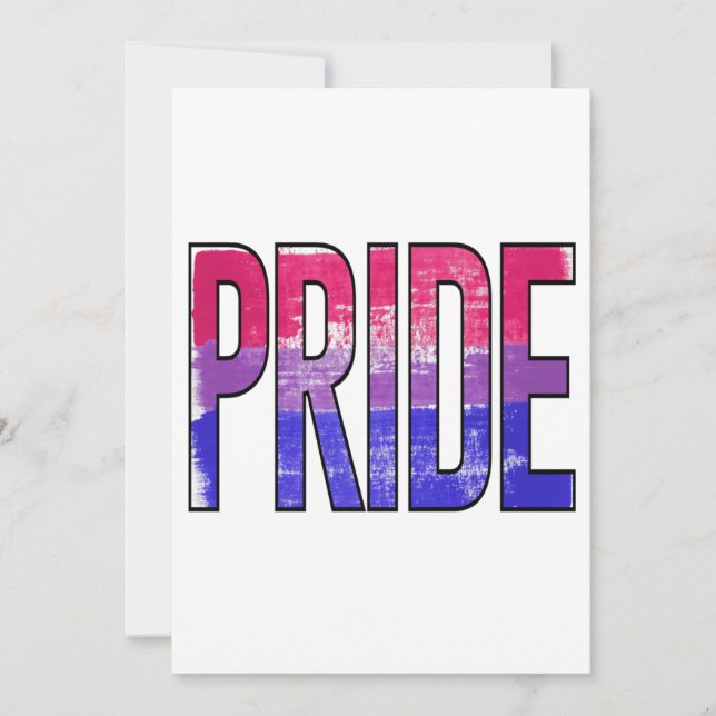 Tarjeta Festiva Palabra de Orgullo Bisexual (Anverso)
