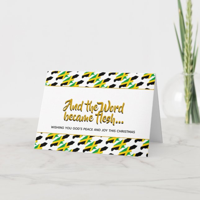 Tarjeta Festiva Palabra elegante de JAMAICA convertida en NAVIDADE (Anverso)