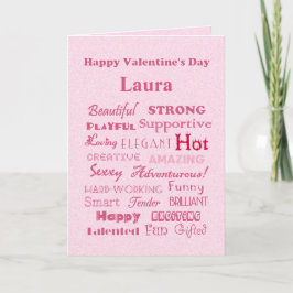 Tarjeta Festiva Palabras felices del el día de San Valentín de
