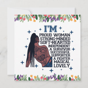 Tarjeta Festiva Palabras inspiradoras positivas afirmativas Sista 