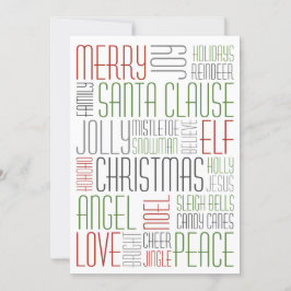 Tarjeta Festiva Palabras navidades - Holidayzfordayz
