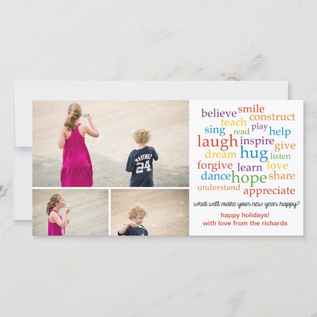 Tarjeta Festiva Palabras x3 (Anverso)