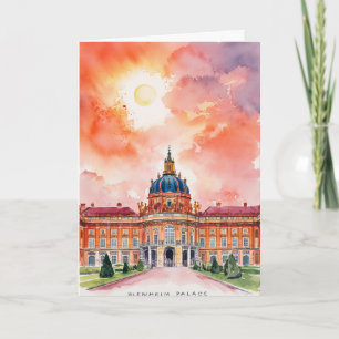 Tarjeta Festiva Palacio de Blenheim Pintura al óleo Personalizada