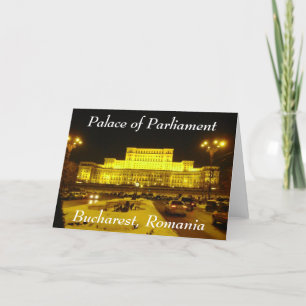 Tarjeta Festiva Palacio del Parlamento, Bucarest, Rumania