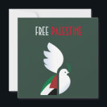 Tarjeta Festiva Palestina Libre<br><div class="desc">paloma de la paz con la bandera palestina,  apoyo a Palestina</div>