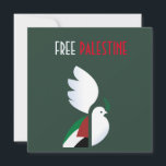 Tarjeta Festiva Palestina Libre<br><div class="desc">paloma de la paz con la bandera palestina,  apoyo a Palestina</div>