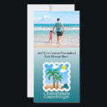 Tarjeta Festiva Palm Tree Holiday Lights Beach Navidades<br><div class="desc">Celebra a los Navidades en la playa con este diseño fresco de luces de colores en las palmeras,  adornado con adornos en una verde azulada playa turquesa acuática. æ★ Ver Másnavidades productos de la palmera de la playa</div>