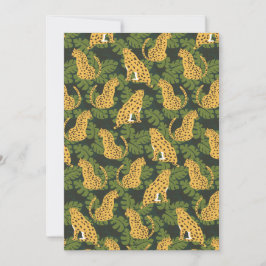 Tarjeta Festiva Palmas de la jungla de leopardo salvaje tropical d