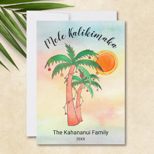 Tarjeta Festiva Palmeras de Mele Kalikimaka