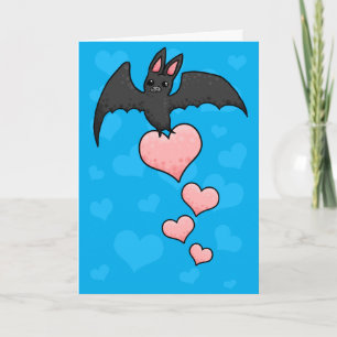 Tarjeta Festiva palo del dibujo animado con los corazones