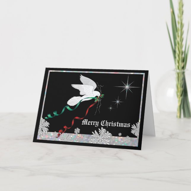 Tarjeta Festiva Paloma Blanca (Anverso)