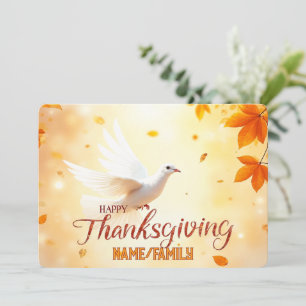 Tarjeta Festiva Paloma Blanca de Gratitud – Día de Acción de Graci