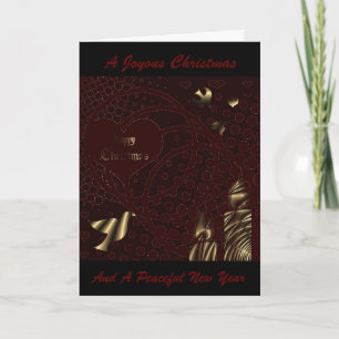 Tarjeta Festiva "Palomas de la paz y velas de esperanza en el