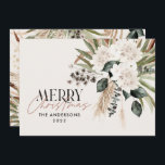 Tarjeta Festiva Pampas pasto eucalipto moody boho moderno elegante<br><div class="desc">Pampas pasto eucalipto moody moderno boho elegante tipografía moderna terracota,  tarjeta de Navidades negro,  natural y verde sabio.</div>