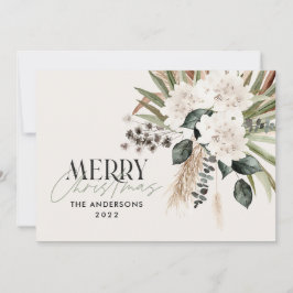 Tarjeta Festiva Pampas pasto eucalipto moody boho moderno elegante