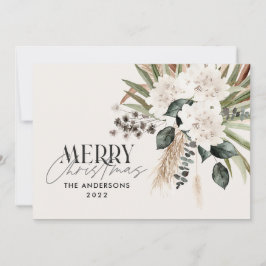 Tarjeta Festiva Pampas pasto eucalipto moody boho moderno elegante