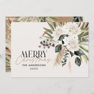Tarjeta Festiva Pampas pasto eucalipto moody boho moderno elegante