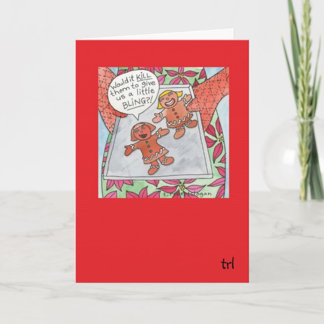 Tarjeta Festiva Pan de jengibre Bling (Anverso)