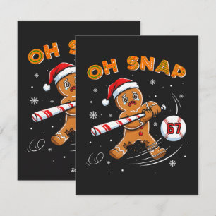 Tarjeta Festiva Pan de Jengibre Oh Snap 67 Béisbol