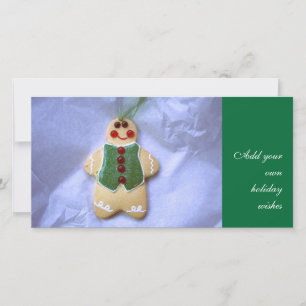 Tarjeta Festiva Pan de jengibre que cocina el ornamento Photocard