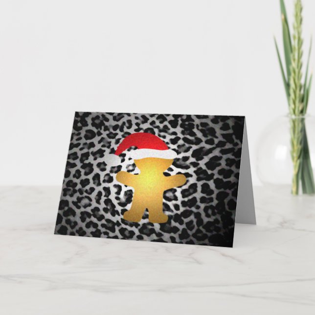 Tarjeta Festiva Pan de jengibre Santa ido salvaje (Anverso)