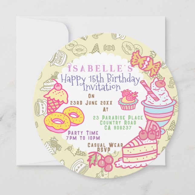 Tarjeta Festiva Panadería dulce y bebidas (Anverso)