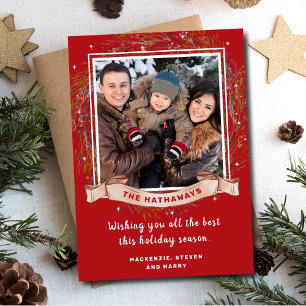 Tarjeta Festiva Pancarta con el nombre de la foto de los Navidades