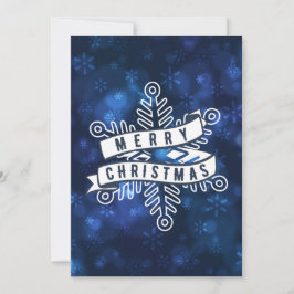 Tarjeta Festiva Pancarta de copo de nieve navideño de Feliz Bokeh 
