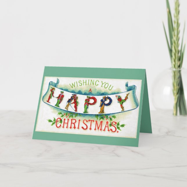 Tarjeta Festiva Pancarta de navidades (Anverso)
