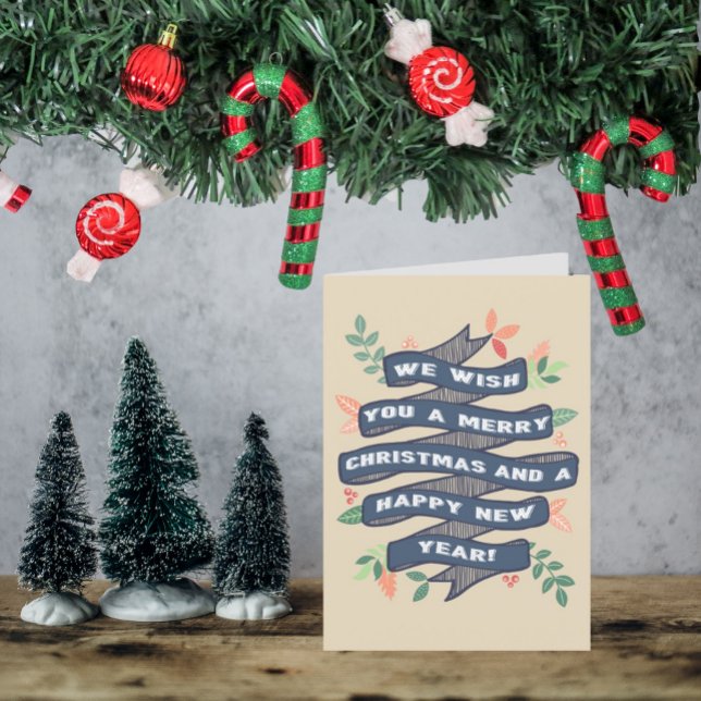 Tarjeta Festiva Pancarta de Navidades florales caprichosos (Subido por el creador)