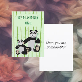 Tarjeta Festiva Panda Bambú Día de la Madre