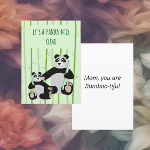 Tarjeta Festiva Panda Bambú Día de la Madre