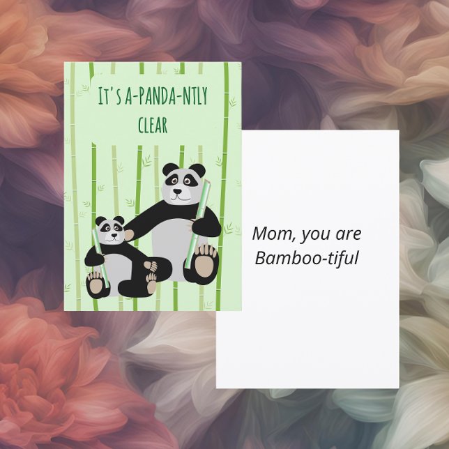 Tarjeta Festiva Panda Bambú Día de la Madre (Subido por el creador)